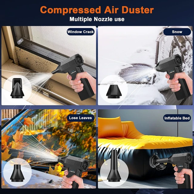Alt view image 4 of 7 - Compressed Air Duster-130000RPM Super Power Air Blower with Brushless Motor