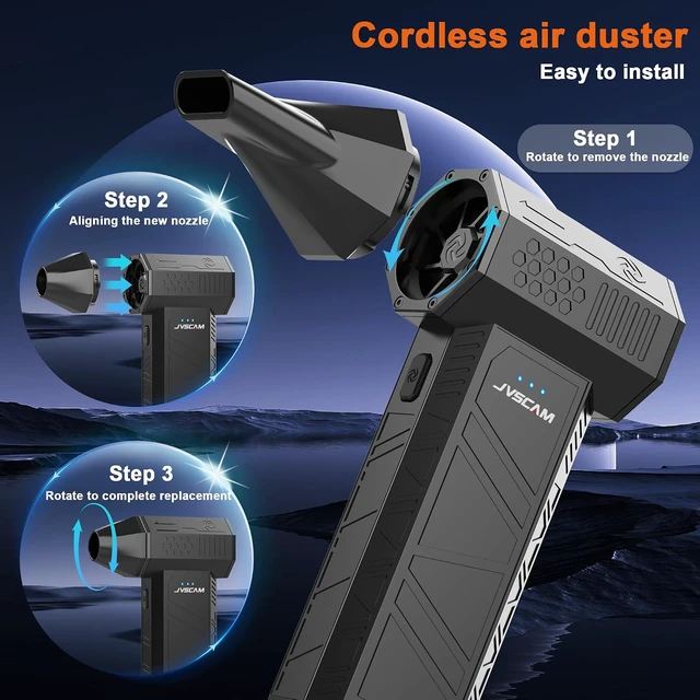 Alt view image 5 of 7 - Compressed Air Duster-130000RPM Super Power Air Blower with Brushless Motor