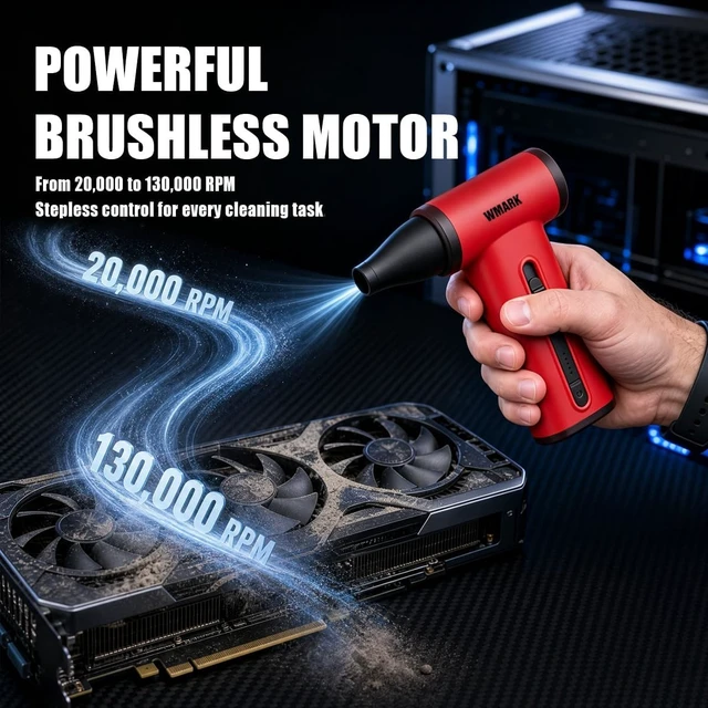 Alt view image 3 of 7 - Compressed Air Duster Rechargeable Cordless Handheld Mini Blower