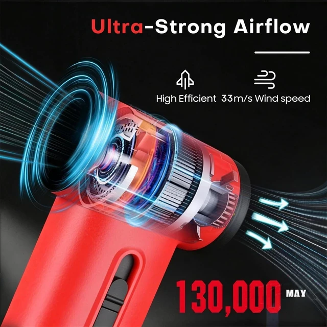 Alt view image 2 of 7 - Compressed Air Duster Rechargeable Cordless Handheld Mini Blower