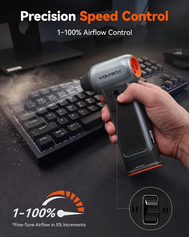 Alt view image 3 of 7 - MF100Pro Compressed Air Duster Precision Speed Control PC Clean