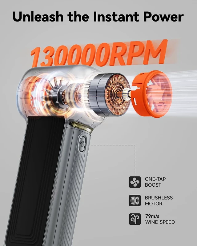 Alt view image 5 of 7 - MF100Pro Compressed Air Duster Precision Speed Control PC Clean