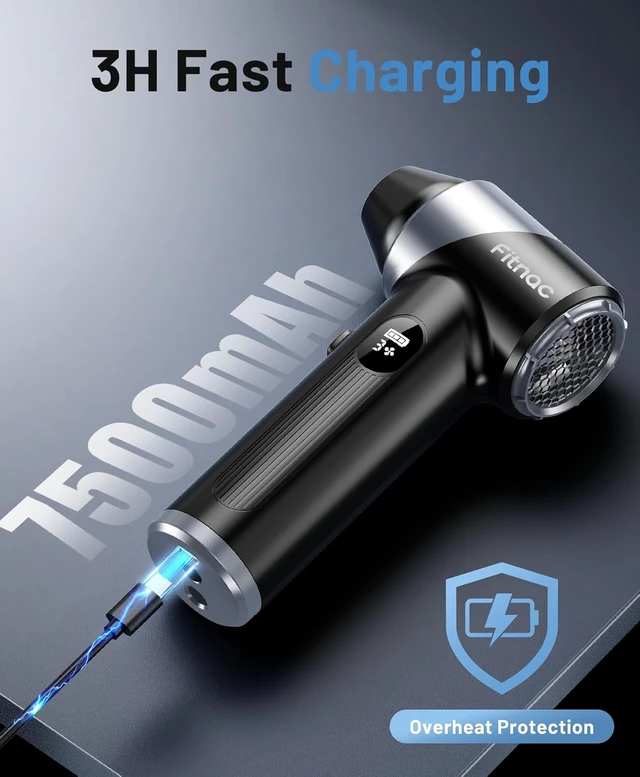 Alt view image 4 of 7 - Compressed Air Duster with 310 000RPM Type-C Charging Multi-Accessories 4 Gear Adjustable Turbo Fan Super Power Electric Air Duster for Computer Keyboard Outdoor House and Car