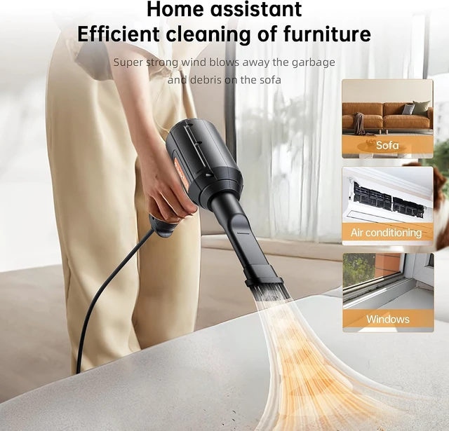 Alt view image 3 of 7 - Electric Air Duster 500W High-Power Corded Compressed Air Canister Replacement with Adjustable Speed 10ft Cable - for Electronics PC Keyboard Car Camera Inflatable Pool Toys