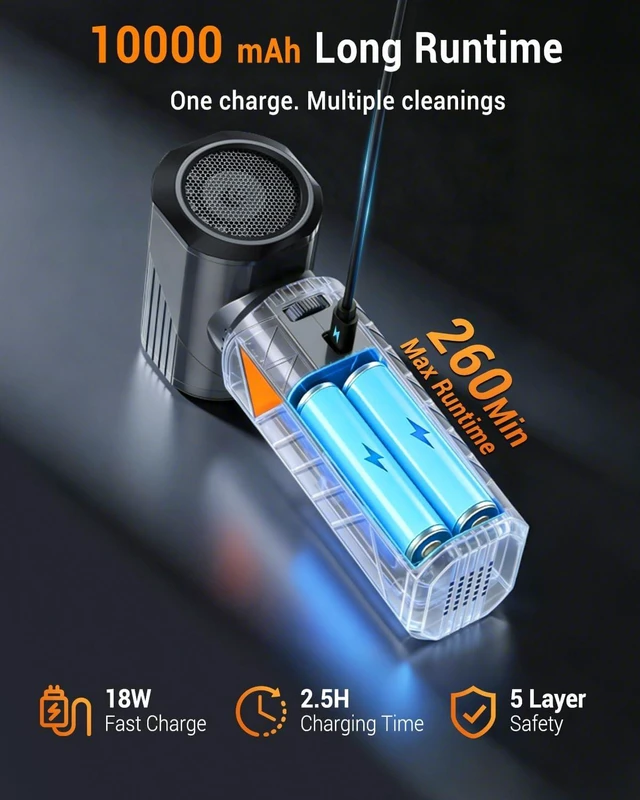 Alt view image 4 of 7 - Compressed Air Duster 350W Cordless Electric Air Blower Rechargeable Mini