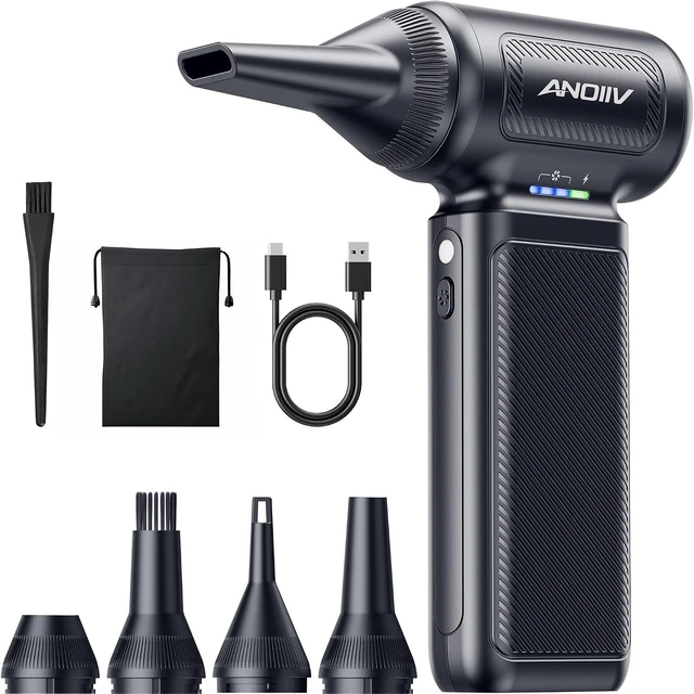 Main image of Compressed Air Duster 130 000RPM 3-Gear Adjustable 5Nozzles
