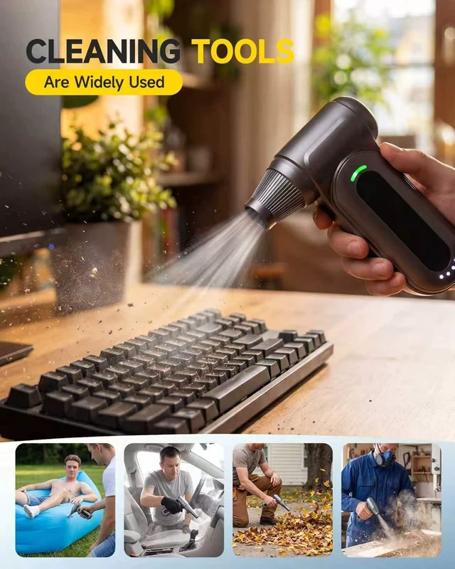 Alt view image 4 of 6 - FAOGO Compressed Air Duster 170 000 RPM Handheld Electric Air Duster with Brushless Motor 4-Speed Cordless Rechargeable Air Blower for Keyboard PC Car Electronics Canned Air Alternative