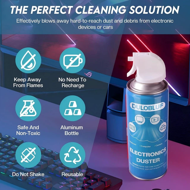 Alt view image 3 of 7 - Compressed Air Duster: Computer Keyboard Cleaner