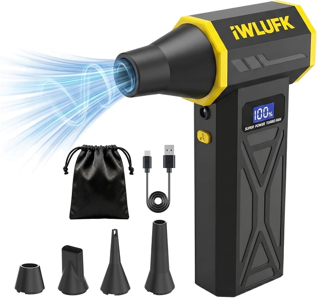 Main image of Electric Compressed Air Duster 130 000RPM Super Power Cordless Rechargeable Electronic Dust Blower 4-Gear Adjustable Mini Duster for Electronics Computer PC Keyboard Home Car Workshop Outdoor