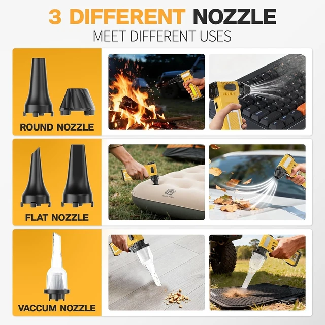Alt view image 5 of 7 - Rechargeable Air Duster 8000mAh Electric Dust Blower with LED Work Light