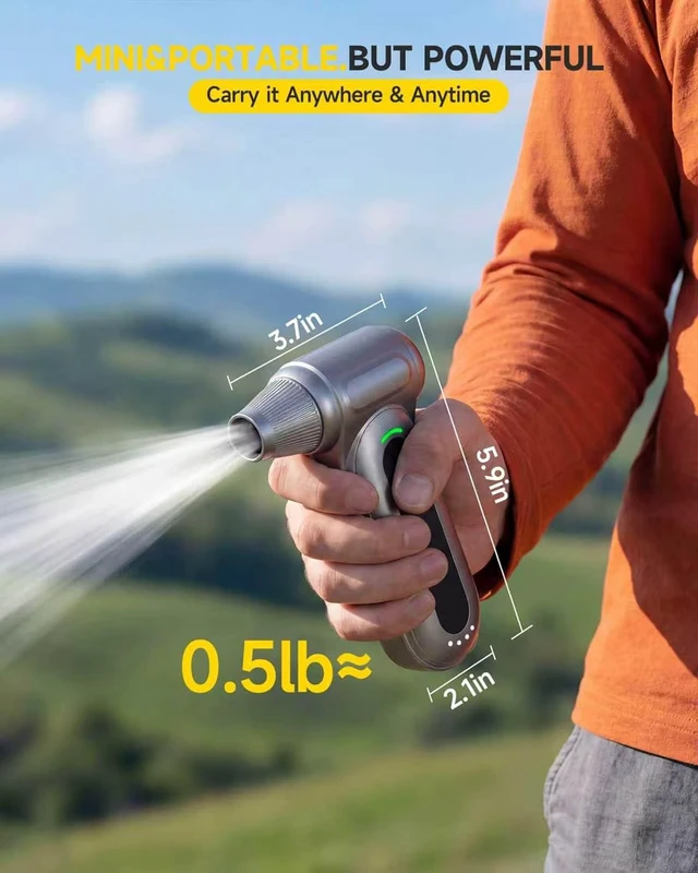 Alt view image 5 of 6 - FAOGO Compressed Air Duster 170 000 RPM Handheld Electric Air Duster with Brushless Motor 4-Speed Cordless Rechargeable Air Blower for Keyboard PC Car Electronics Canned Air Alternative