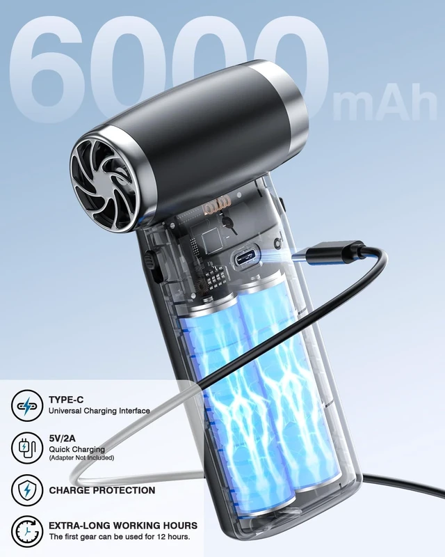 Alt view image 3 of 7 - Compressed Air Duster Electric Blower Cordless Canned Air Substitute