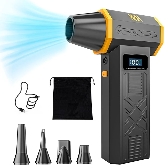 Main image of Portable Electric Air Duster with Led Light Powerful 120000RPM 4 Speed Adjustable Mini Turbo Blower for Cleaning Rechargeable Cordless Dusters for Home Car Outdoor PC Computer Keyboard