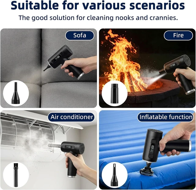 Alt view image 4 of 7 - CompressedAirDuster 100000RPMRechargeableCordlessElectricAirBlower