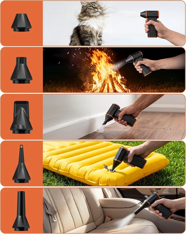 Alt view image 6 of 7 - Compressed Air Duster 130000 RPM Super Power Mini Blower