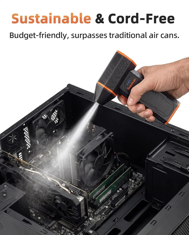 Alt view image 3 of 7 - Compressed Air Duster 130000 RPM Super Power Mini Blower