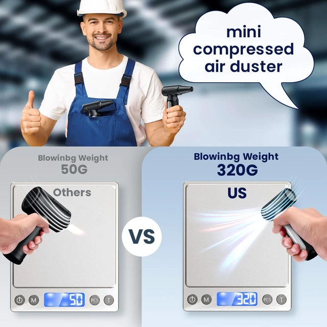 Alt view image 4 of 7 - Electric Compressed Air Duster Rechargeable Cordless Air Duster for PC Keyboard & Electronics Cleaning Replaces Canned Air & Air Cans Portable Air Blower with Multiple Nozzles