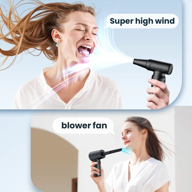 Alt view image 3 of 7 - Electric Compressed Air Duster Rechargeable Cordless Air Duster for PC Keyboard & Electronics Cleaning Replaces Canned Air & Air Cans Portable Air Blower with Multiple Nozzles