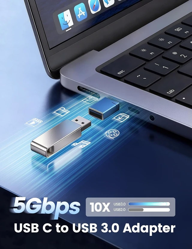 Alt view image 2 of 6 - USB C to USB Adapter USBC Male to USB 3.0 Female Converter 3 Pack