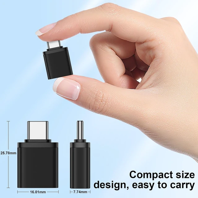 Alt view image 3 of 7 - USB C Adapter 5Pack Type C Male to USB Female Connector for Galaxy