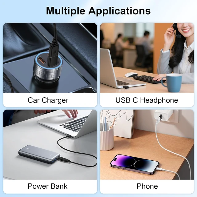 Alt view image 4 of 7 - USB C Adapter 5Pack Type C Male to USB Female Connector for Galaxy