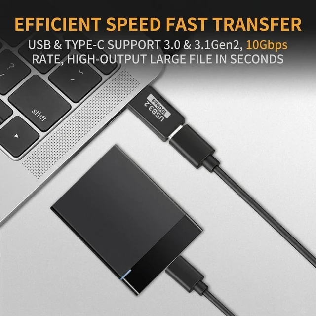Alt view image 4 of 6 - USB C to USB A Adapter (3-Pack) 10Gbps USB 3.2 Gen2 OTG Type C to USB Adapter Fast Data Transfer & Charging Dongle Compatible with Laptop PC Charger USB Hub Hard Drive Phone