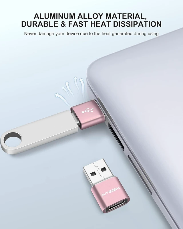 Alt view image 2 of 7 - Upgraded USB C Female to USB A Male Adapter Type C to USB A Charger Cable Converter for iWatch 7 AirPods MacBook iPhone 12 13 14 15 Series iPad mini 6 Galaxy S20 S21 S22 (3Pack RG)