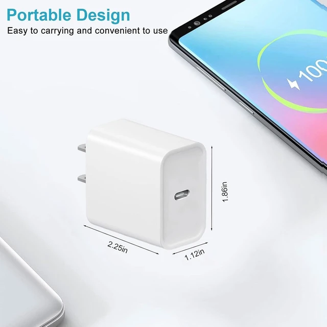 Alt view image 5 of 7 - 3-pack i Phone 18 17 16 Fast Charger 20W Type C Chagrer USB C Charger Block
