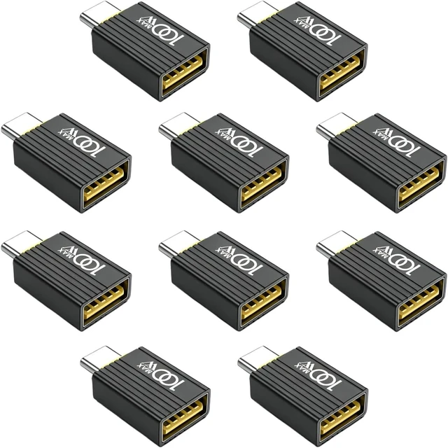 Main image of USB C to USB Adapter 10Pack 5Gbps/100W C Male to USB 3.0 Female Converter