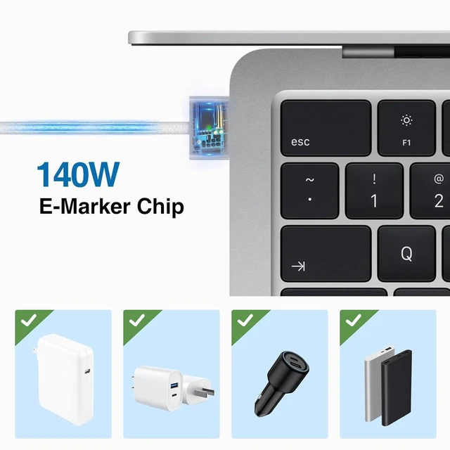 Alt view image 4 of 7 - USB-C to Magnetic 3 Cable 140W Magnetic Safe Charging Cable Compatible with MacBook Pro/Air & M1 M2 M3(Between 2021-2024 14& 16 inch) - 6.6ft