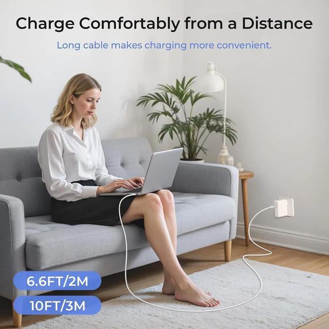 Alt view image 7 of 7 - USB C to Mag-Safe 3 Cable 6.6FT/2M 140W USBC Magnetic 3 Charger