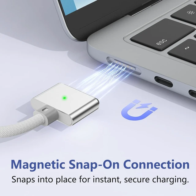 Alt view image 3 of 7 - 140W USB-C to Magnetic 3 Cable 6.6ft for MacBook Pro/Air