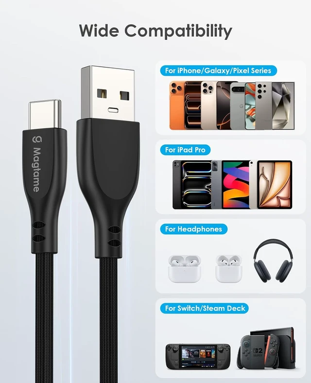Alt view image 7 of 7 - Magnetic Coiled USB A to USB C Cable 3.3ft 27W Fast Charging Cord