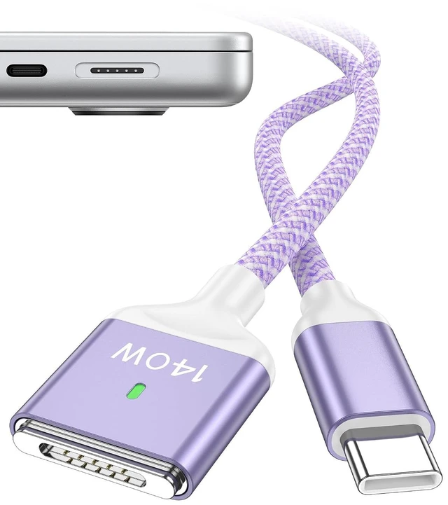 Main image of 140W MagSafe 3 Cable 6.6ft Mac Charging Cable for MacBook Pro (16/14 M5 M4 M3 M2) & MacBook Air (15/13 M5 M3 M2) USB C to Magnetic 3 Charging Cord Mag Safe Charger