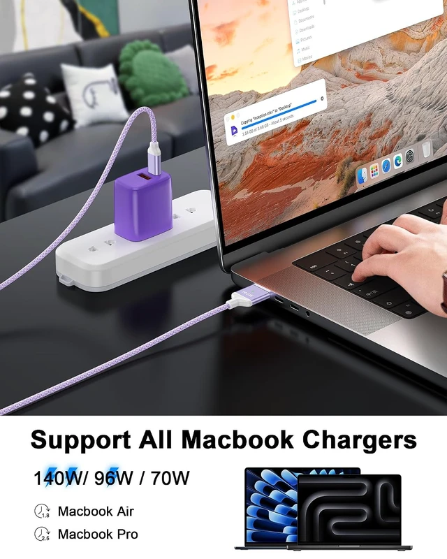 Alt view image 7 of 7 - 140W MagSafe 3 Cable 6.6ft Mac Charging Cable for MacBook Pro (16/14 M5 M4 M3 M2) & MacBook Air (15/13 M5 M3 M2) USB C to Magnetic 3 Charging Cord Mag Safe Charger