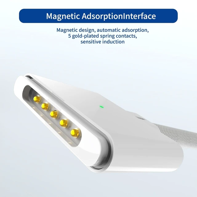 Alt view image 5 of 7 - 140W USB-C to Magnetic 3 Cable Safe Charging Cable Compatible with MacBook Pro 2021 M1 Pro & Max 14 16 MacBook Air 2022 M2 2023 M2 Pro & Max 14 16 - 6.6ft White