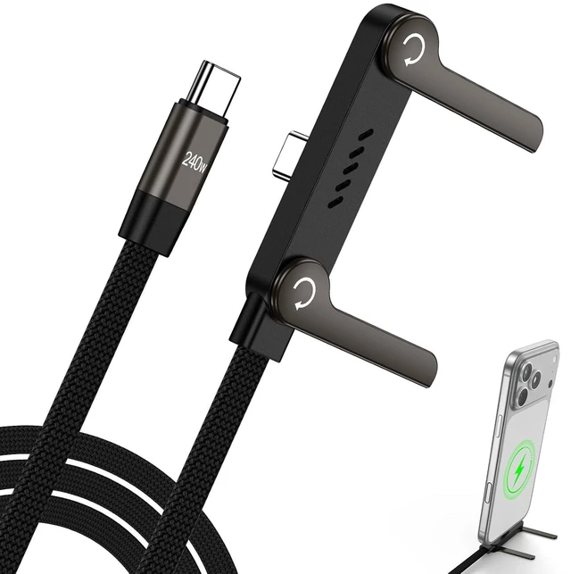 Main image of Invisible Stand Charger Cable 240w Fast Charging USB C to USB C Cord 5FT