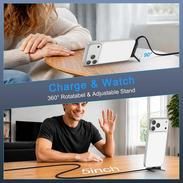 Alt view image 4 of 7 - Invisible Stand Charger Cable 240w Fast Charging USB C to USB C Cord 5FT