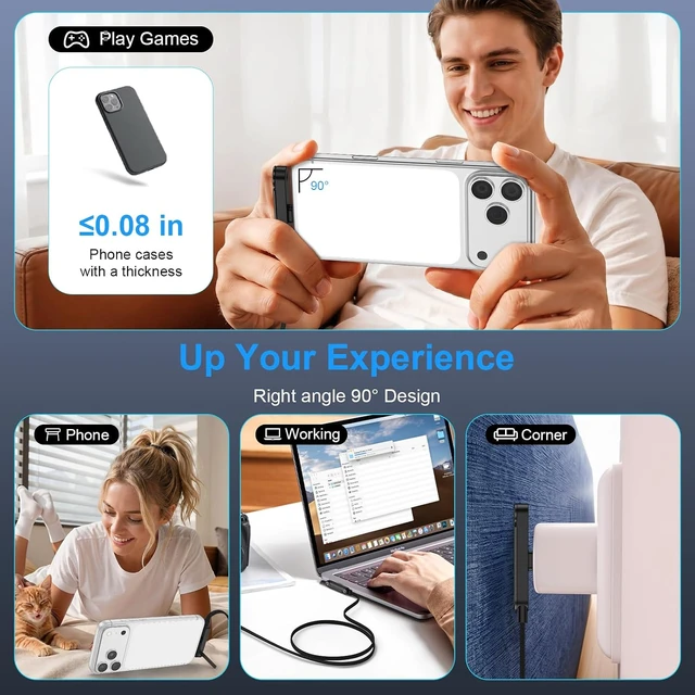 Alt view image 6 of 7 - Invisible Stand Charger Cable 240w Fast Charging USB C to USB C Cord 5FT