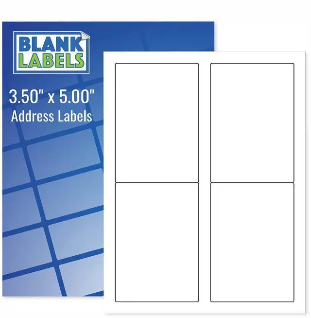 Alt view image 2 of 2 - 4 Shipping Labels Per Sheet from - 3.5 x 5 - Word Template Compatible - Permanent White Matte - Inkjet and Laser Guaranteed - Easy to Peel - Made in USA - 500 Sheets - 2000 Labels