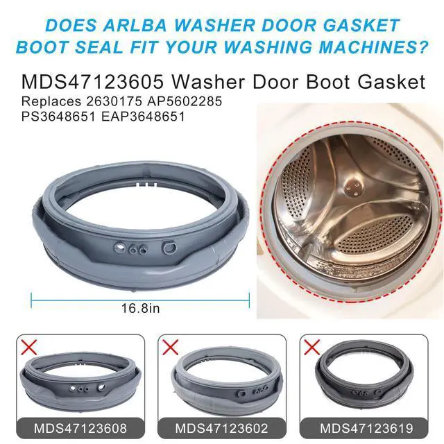 Alt view image 11 of 14 - WM3470HVA WM3570HWA MDS47123605 Washer Door Boot Seal Gasket Compatible with LG Front Load Washer Door Seal & Kenmore Washer Parts WM3570HVA, WM3770HWA,WM3575CW, WM3470HWA