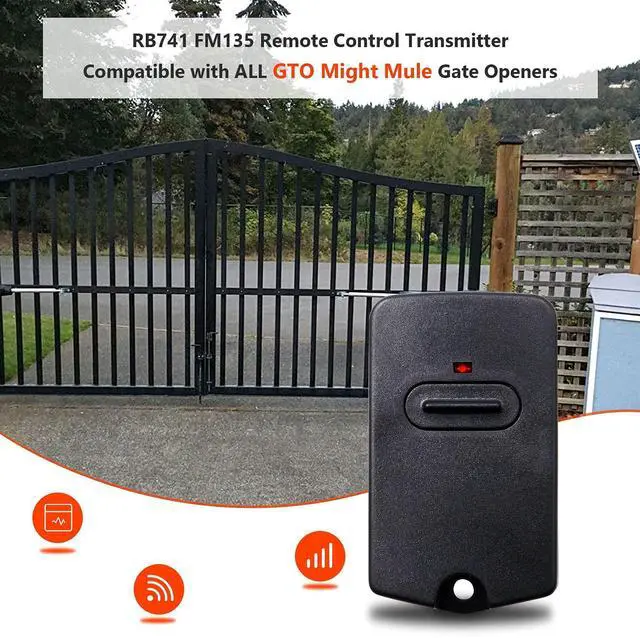 Alt view image 8 of 12 - RB741 for Mighty Mule Gate Opener Remote, 318MHZ (3 Pack) | 9 Dip FM135 Gate Transmitter for MM371W MM572W etc. Compatible with GTO Gate Clicker Garage Door Entry Controller