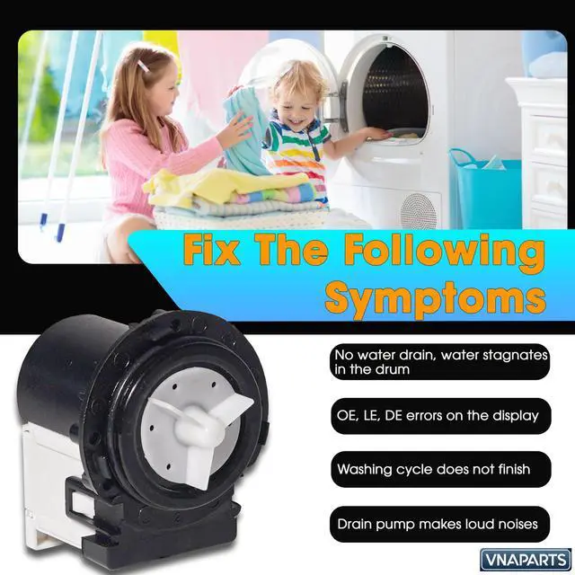 Alt view image 13 of 14 - WM8100HVA Washer Drain Pump for LG WM8000HVA WM8000HWA WM8100HWA Washer | WM8100HWA, WM8500HVA, WM9000HVA, WM9000HWA, WM9500HKA, WM3575CW, WM2010CW, WM1377HW, WM3270CW00, WM3488HS, WM2450HRA