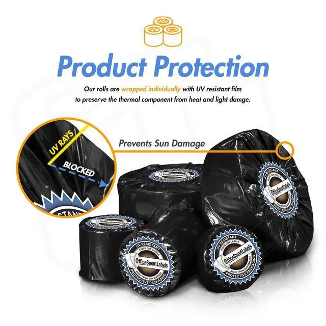 Alt view image 12 of 14 - 4" x 3" Removable Direct Thermal Labels | Compatible with Rollo & Zebra Desktop Printers, 1" Core, Perforated, Water & Oil Resistant, 4 Rolls, 2000 Labels