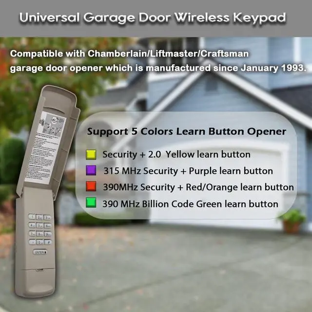 Alt view image 9 of 14 - Garage Door Opener Keypad for Liftmaster/Chamberlain/Craftsman Openers, Replace G940EV-P2, 878MAX, 877MAX, 877LM, 377LM, 977LM, Wireless Keyless Keypad