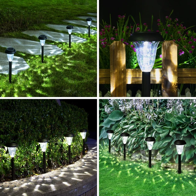 Alt view image 10 of 14 - Solar Lights Outdoor Waterproof, 12 Pack Cool White Pathway Lights | Solar Powered Landscape Lighting, Solar Garden Light for Decor, Patio, Garden, Yard, Pathways, Walkways