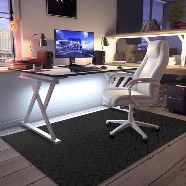 Alt view image 8 of 14 - Office Chair Mat for Hard Floor, 63"x51" Large Computer Chair Mat, Multi-Purpose Desk Floor Protector for Work, Home, Gaming