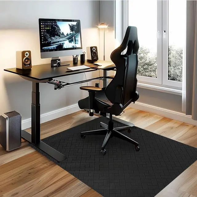 Alt view image 9 of 14 - Office Chair Mat for Hard Floor, 63"x51" Large Computer Chair Mat, Multi-Purpose Desk Floor Protector for Work, Home, Gaming
