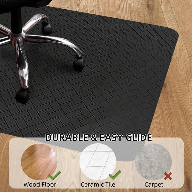 Alt view image 12 of 14 - Office Chair Mat for Hard Floor, 63"x51" Large Computer Chair Mat, Multi-Purpose Desk Floor Protector for Work, Home, Gaming