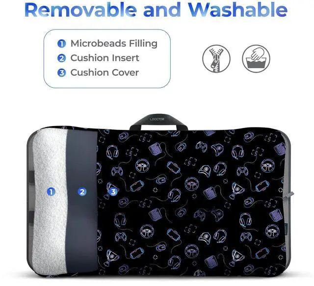 Alt view image 10 of 14 - Lap Desk Cushioned Lap Desks, Portable Laptop Desk for Bed, Couch & Floor, Washable Cushion, Built-in Phone & Tablet Slot, Fits 17.3" Laptop Working, Writing, Gaming Large, Gaming Accs